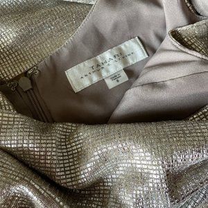 Tahari Silver Floor Length Off-the-Shoulder Gown, Size 6